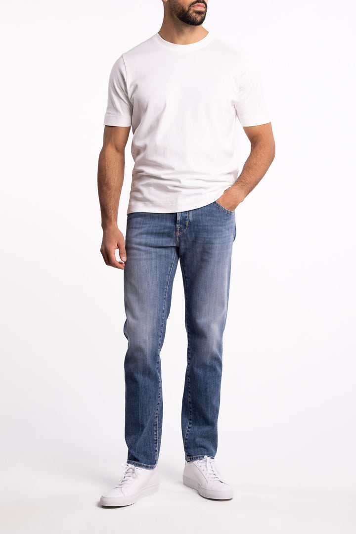 Scott Cropped Carrot Shape Jeans Light Blue