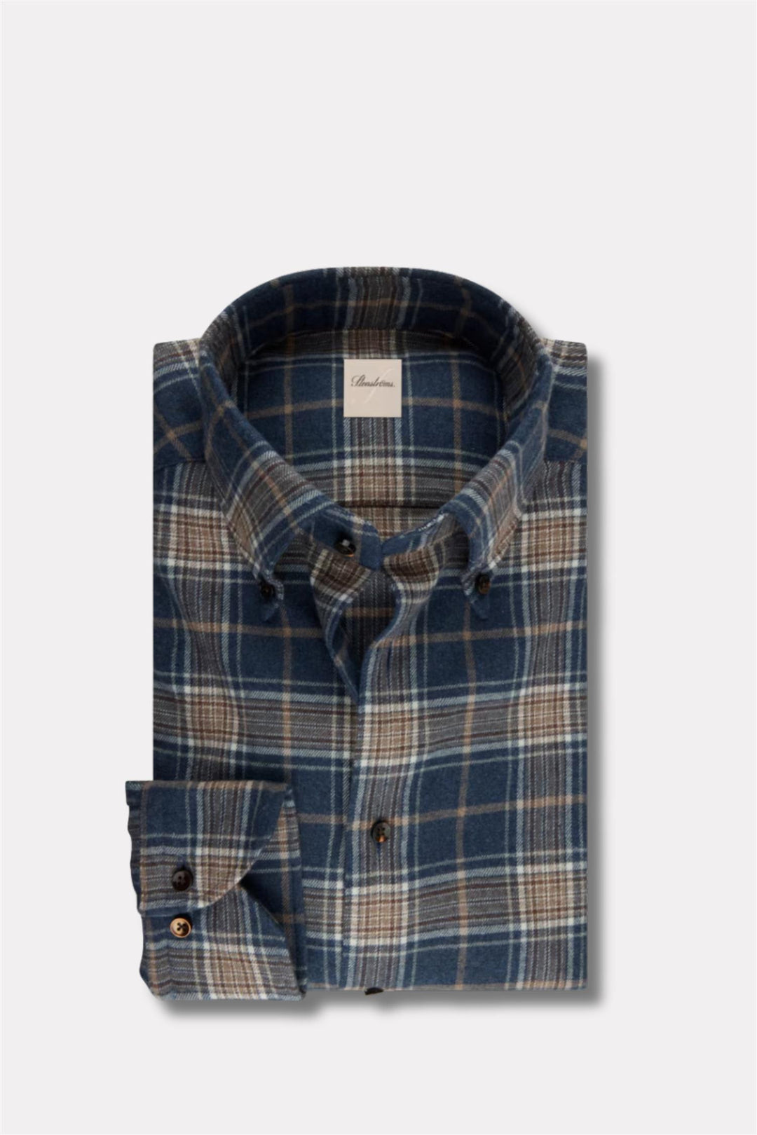 Slimline Flannel Shirt Dark Blue Check