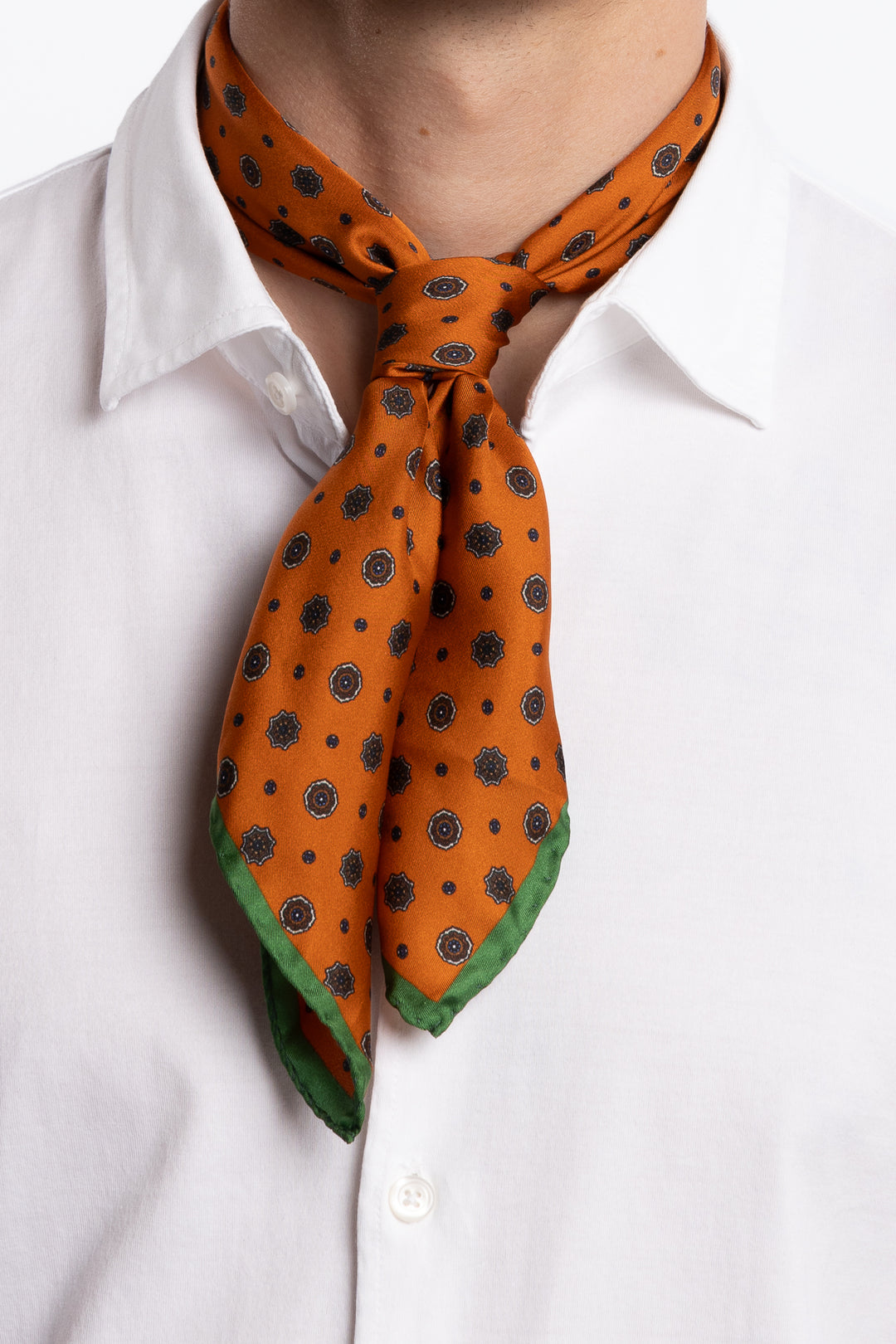 Silk Bandana Orange/Green