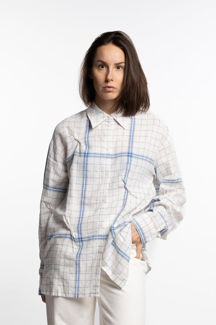 Bibi Check Shirt- Blue Mix