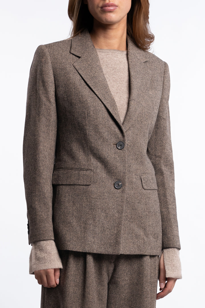 Brook Herringbone Blazer - Brown Herringbone
