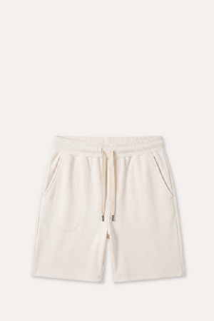 Rib Cotton Shorts Off White