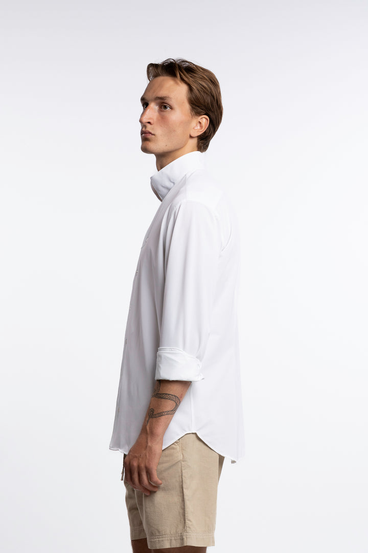 Active Stretch Shirt No Collar White