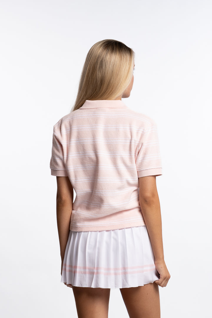 SRC Terry Polo- Pink Dolphin Striped