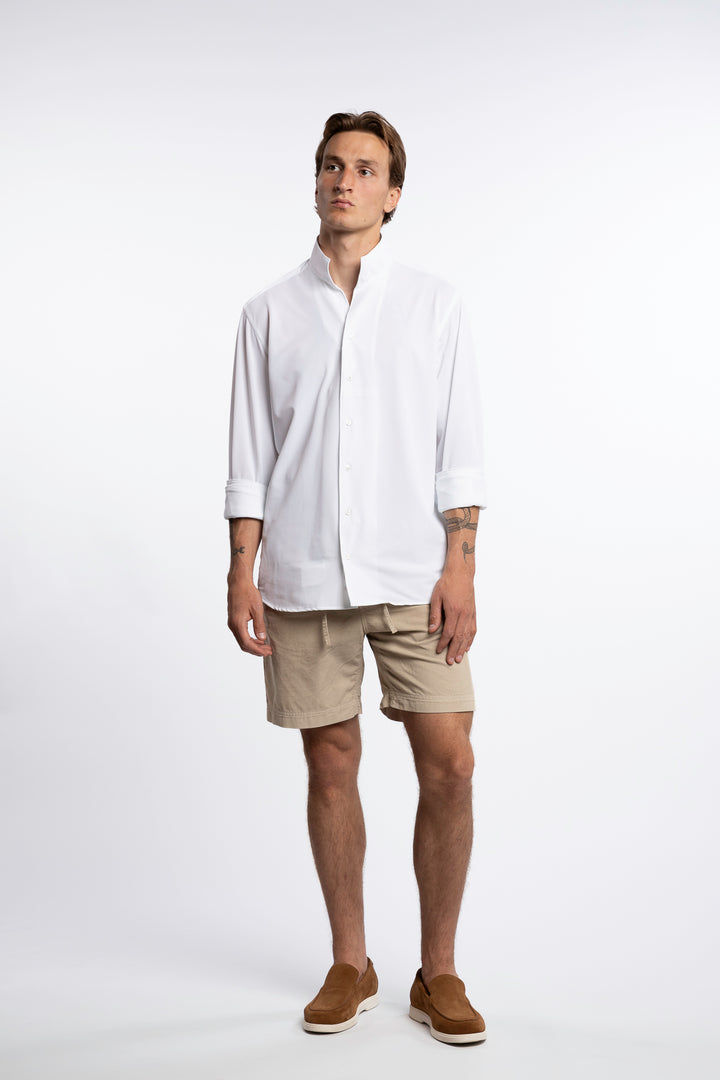 Active Stretch Shirt No Collar White