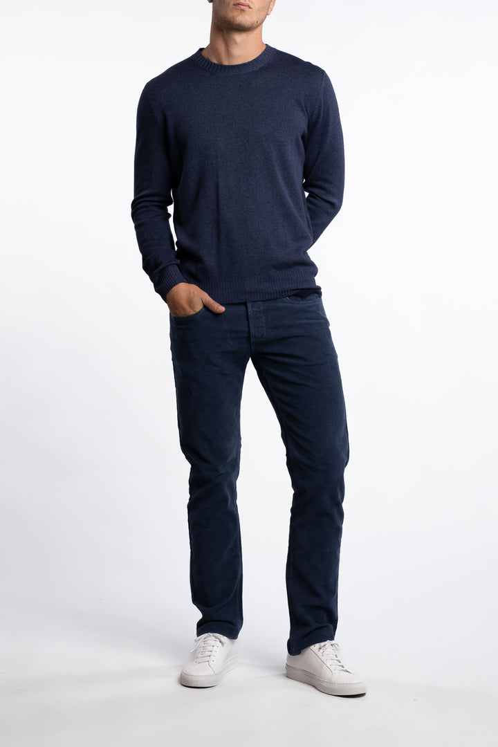 Grover Straight Fit Corduroy Trousers Navy