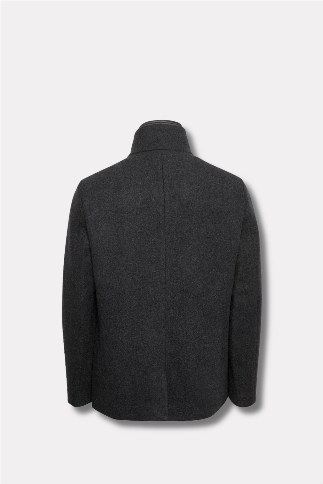 MaHarvey Short Wool Coat Medium Grey Melange