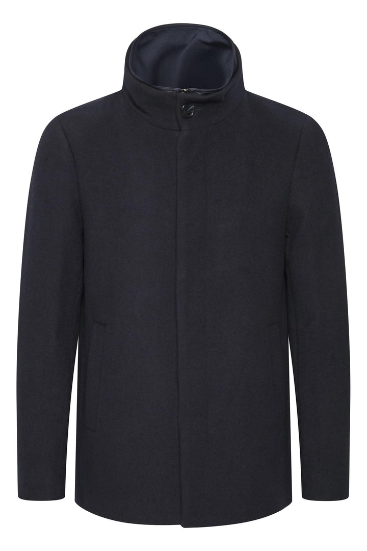 MaHarvey Short Wool Coat Dark Navy