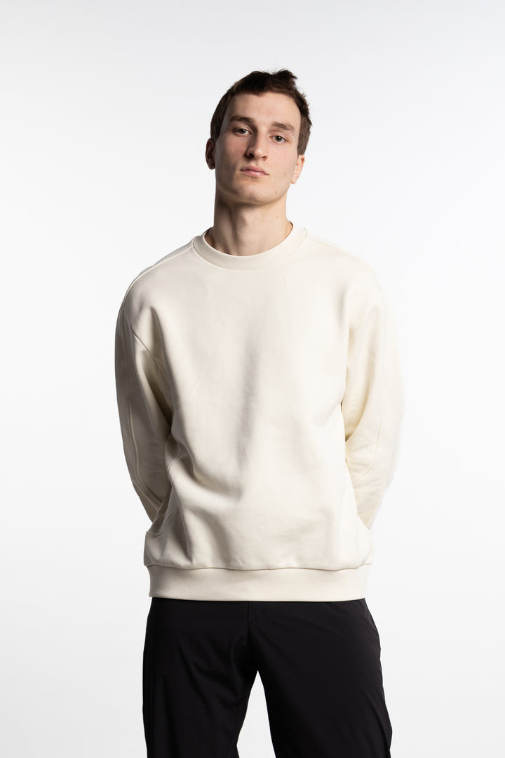 Heavy Cotton Laminar Sweatshirt Panna Scuro