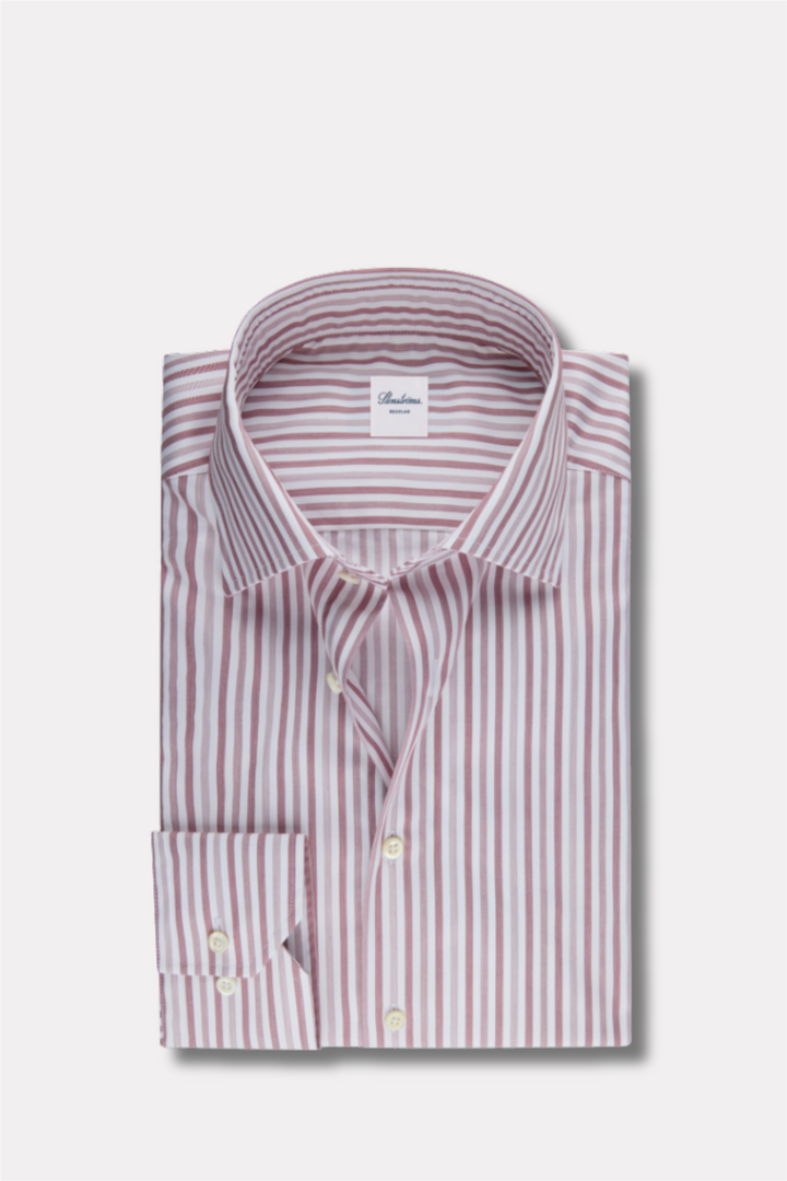 Slimline Red Striped Twill Shirt