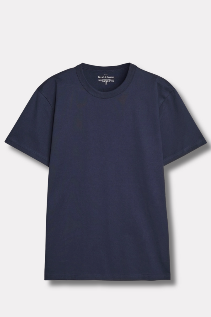 Pima Cotton Crew Neck T-Shirt Navy Blue