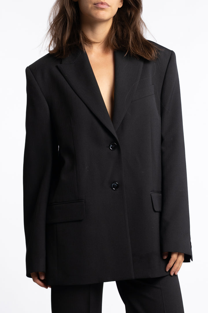 Regular Fit Suit Jacket- Black