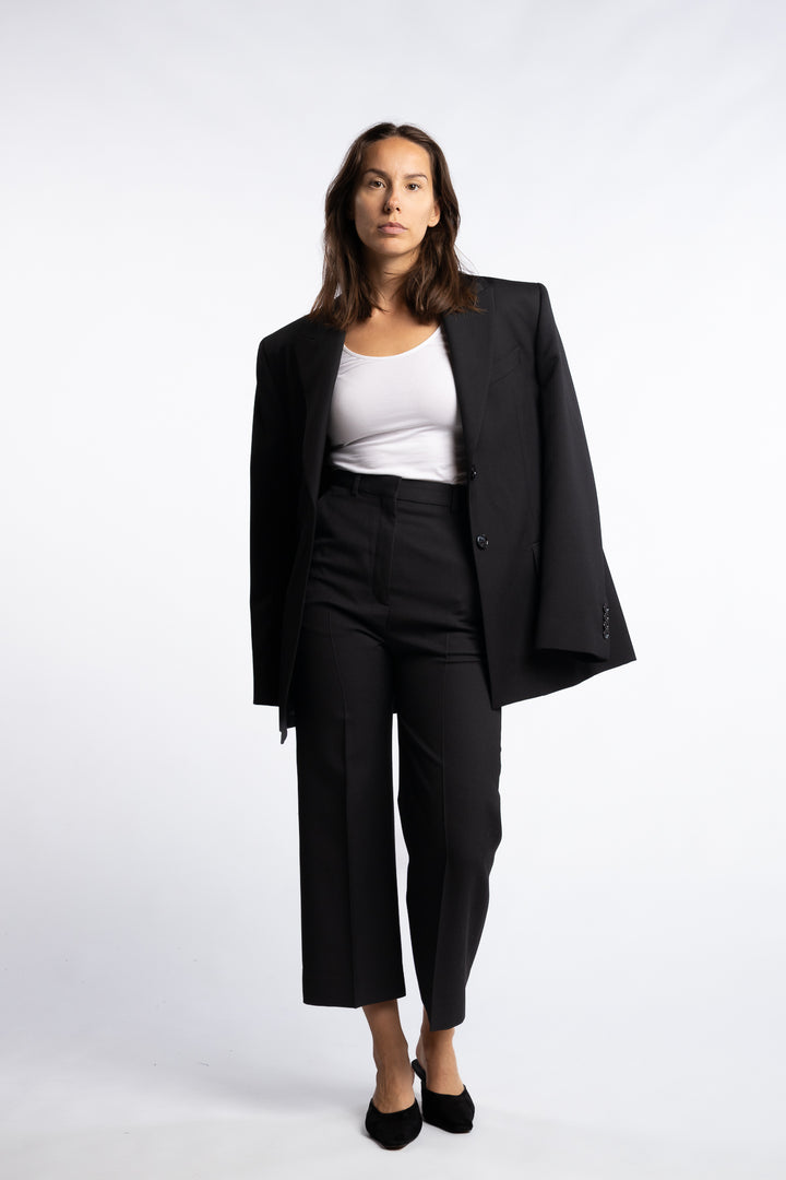 Relaxed Tailored Trousers- Black