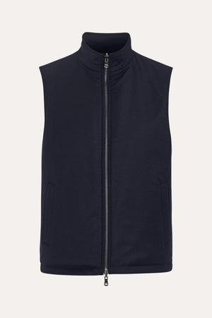 Reversible Padded Flannel Vest Navy