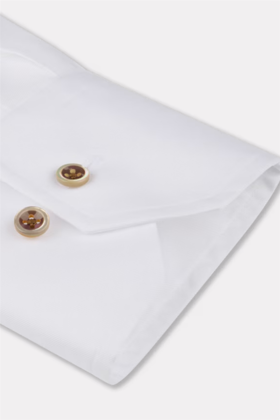 Slimline White Twill Shirt Contrast