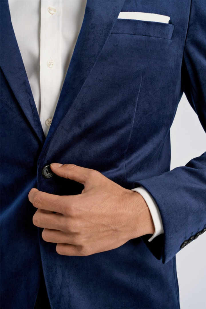 Velvet Blazer Dk Blue