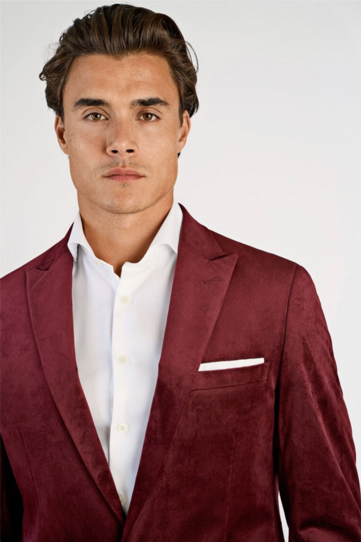 Velvet Blazer Burgundy