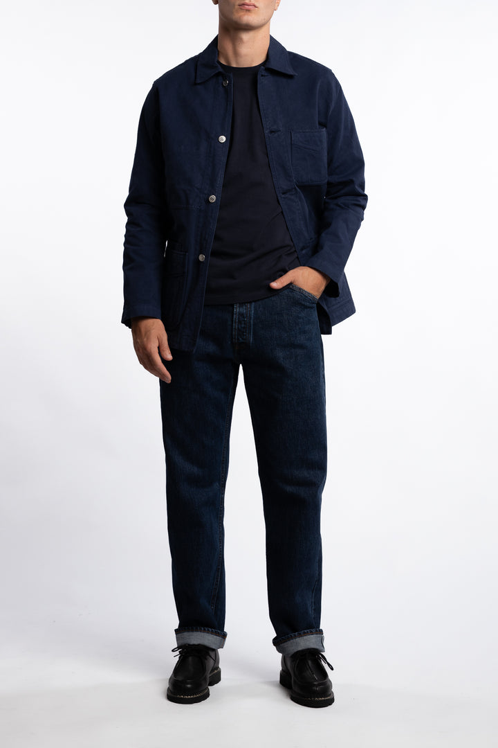 Cotton Duck Canvas Five-Pocket Chore Jacket Navy