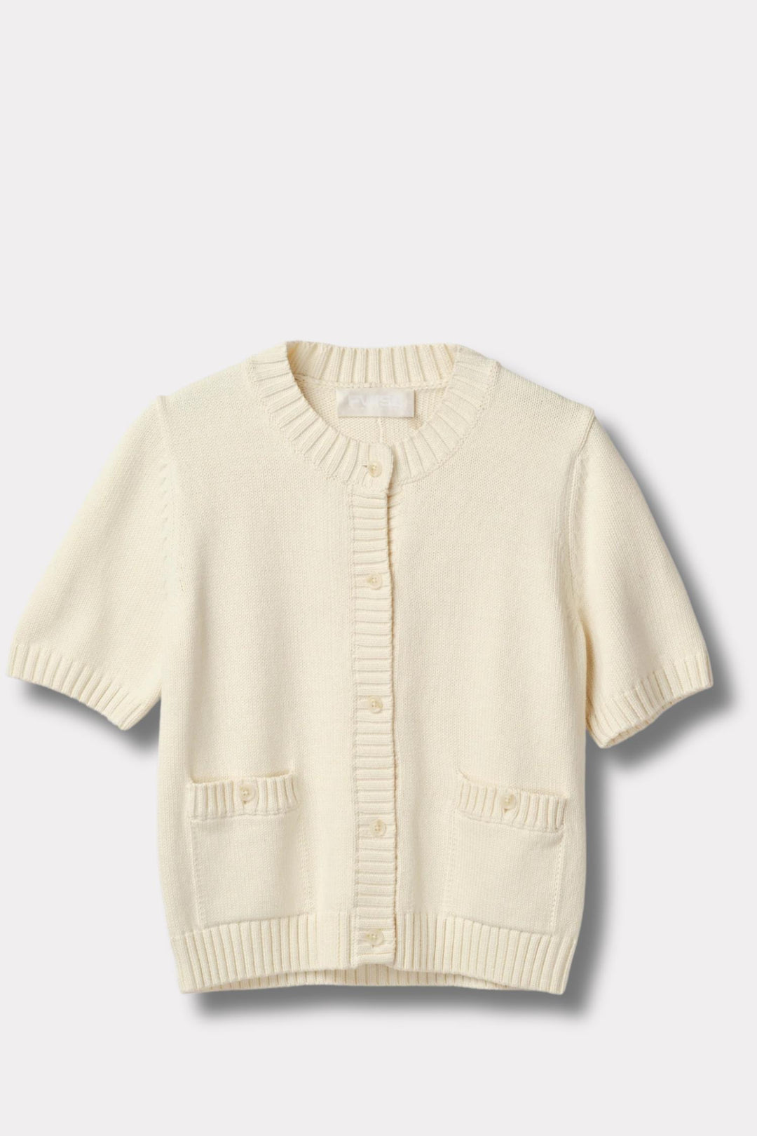Heavy Cotton Cardigan Tee- Cream