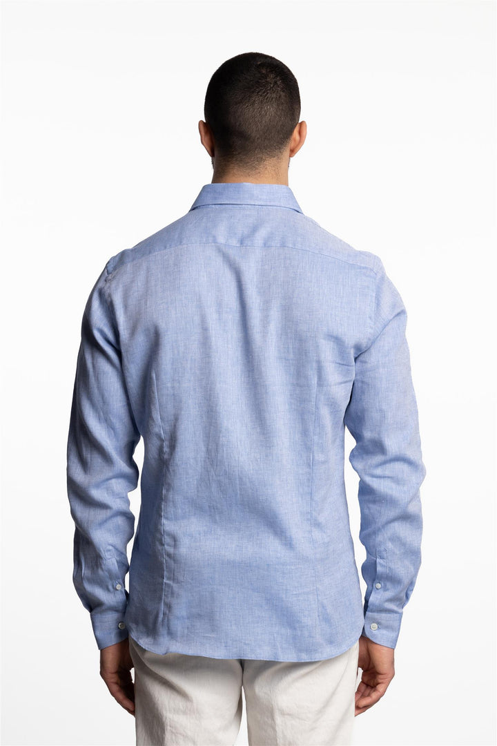 Amalfi Formal Linen/Cotton Shirt Light Blue