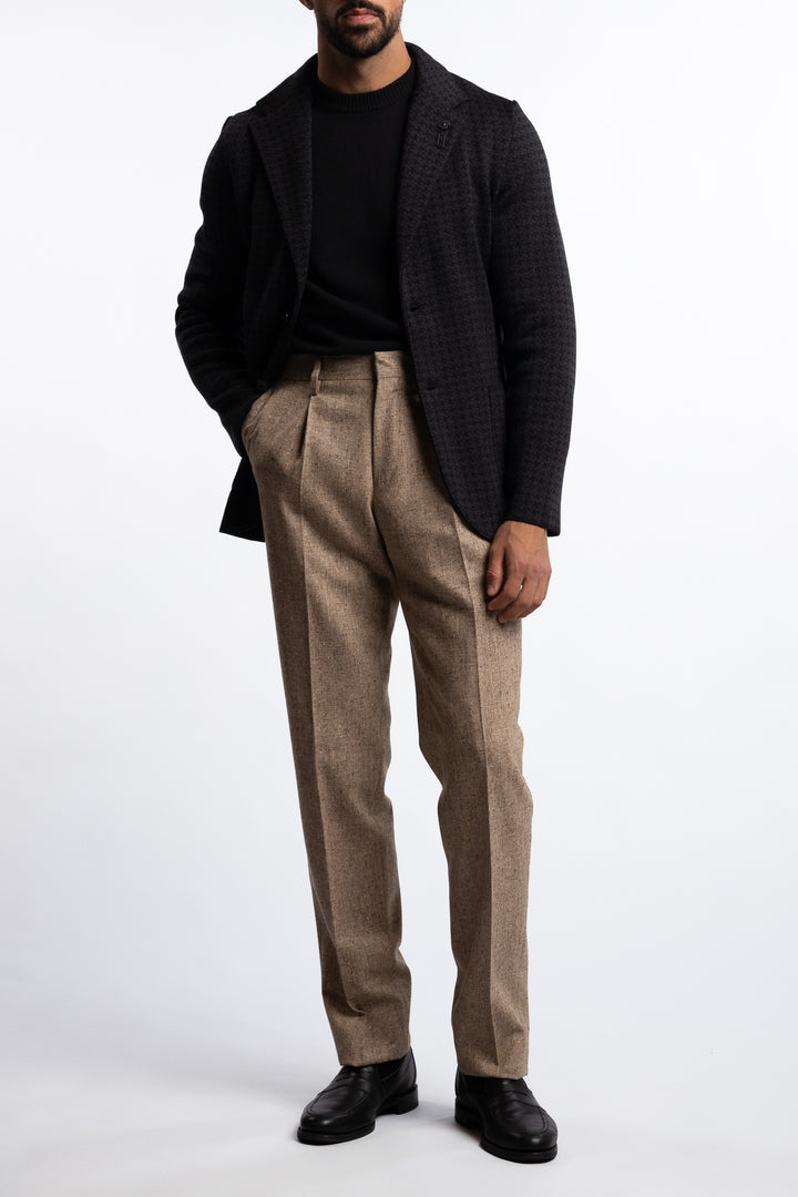 Knitted Wool Blazer Dark Grey