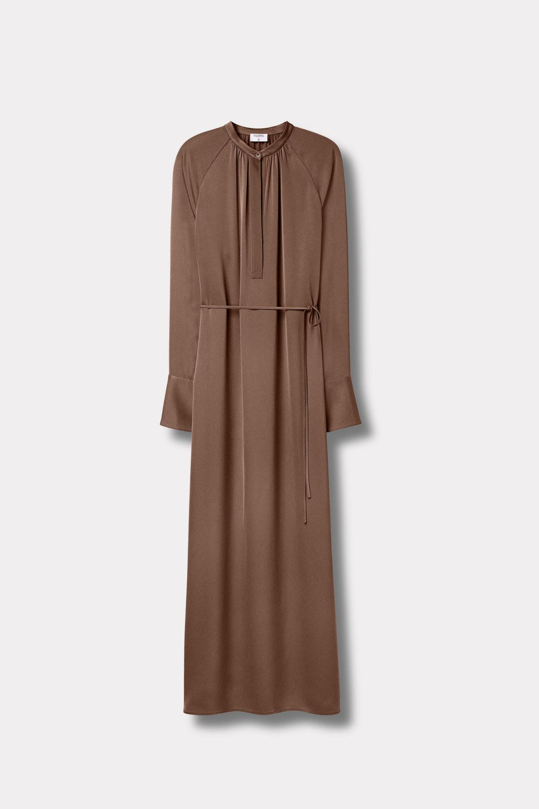Gathered Raglan Dress- Oak Brown
