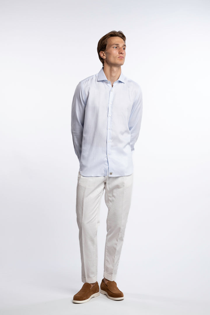 Lyocell/Cotton Shirt Light Blue