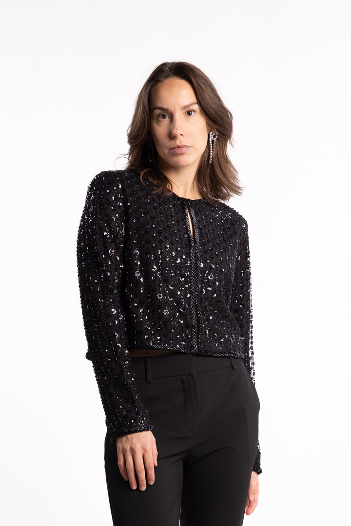 Francine Beaded Jacket - Black
