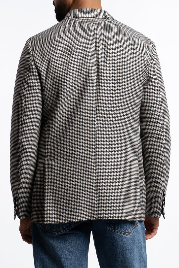 Roma Wool Regular Fit Blazer Black/White Houndstooth