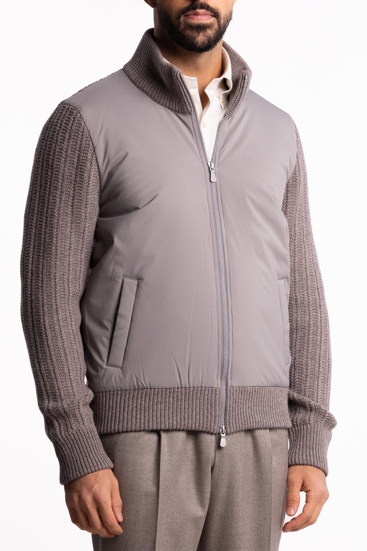 Giubbino Wool Hybrid Jacket Grey