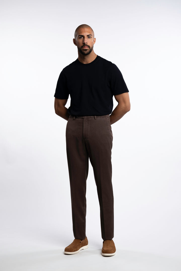 Vulcano Wool Dyed Chinos Brown