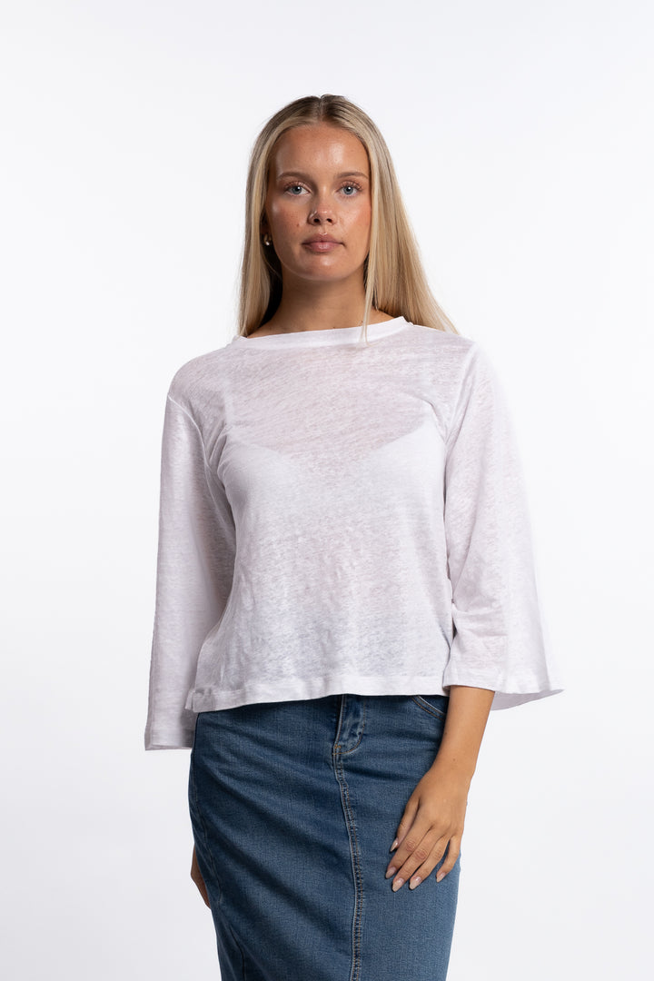 Heli Linen Tee - White