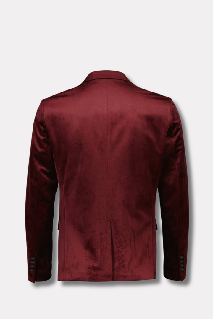 Velvet Blazer Burgundy