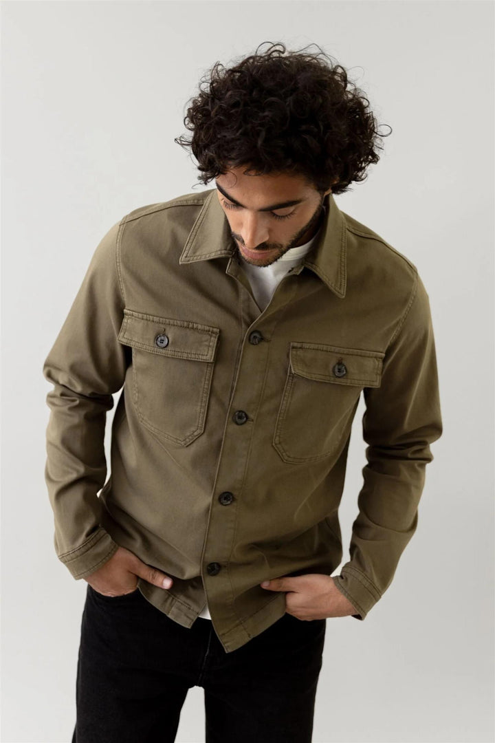 Matteo Soft Overshirt Forest Night