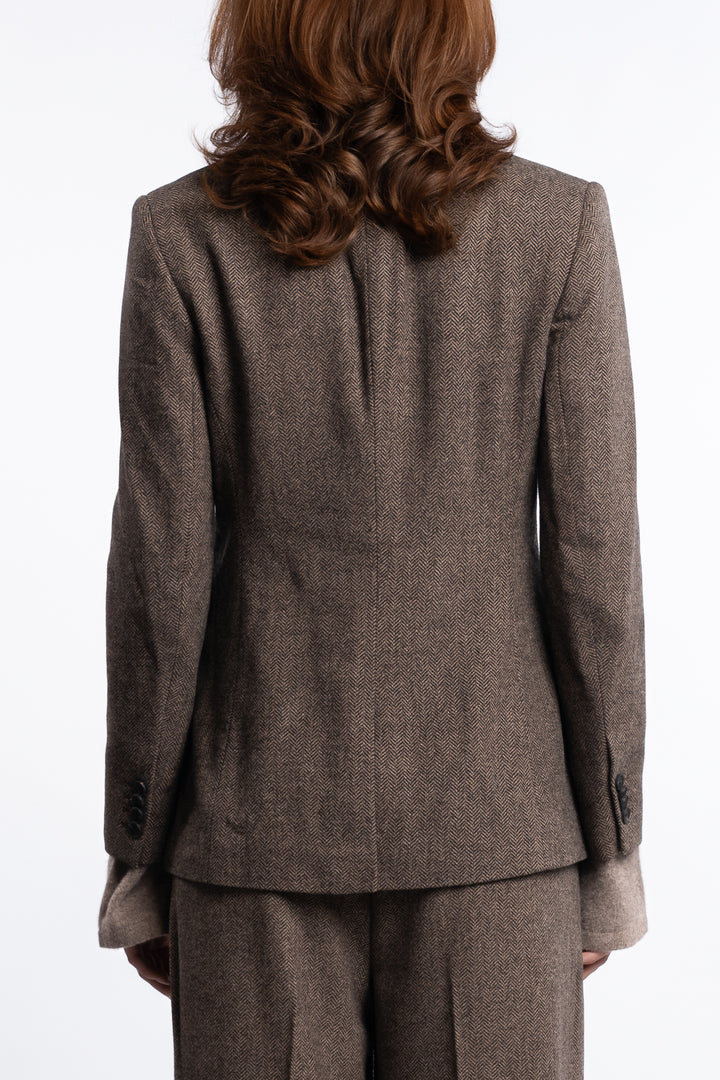 Brook Herringbone Blazer - Brown Herringbone