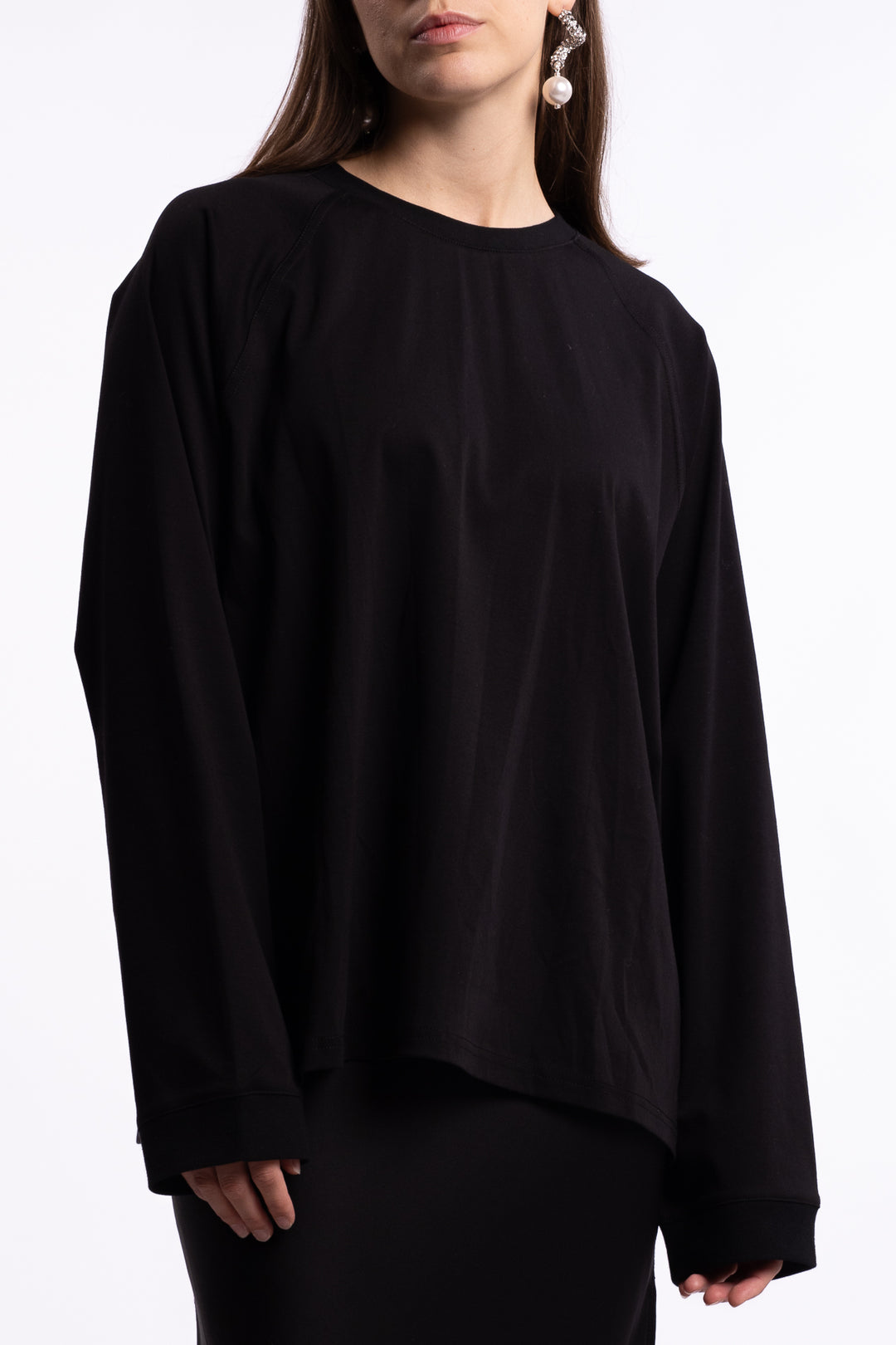 Thelma LS Cotton Tee- Black