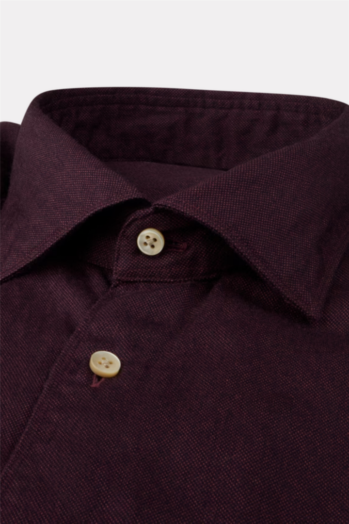 Slimline Oxford Shirt Dark Red