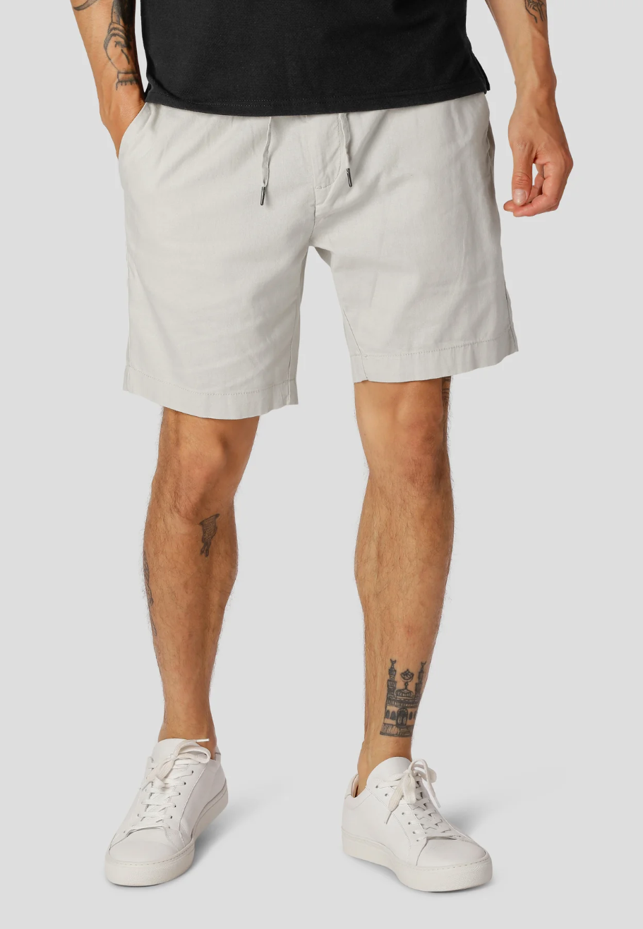 Barcelona Cotton/Linen Shorts White