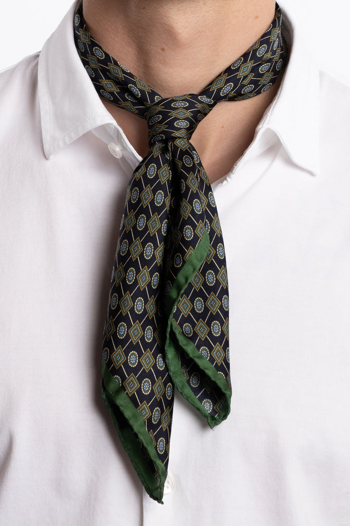 Silk Bandana Navy/Green