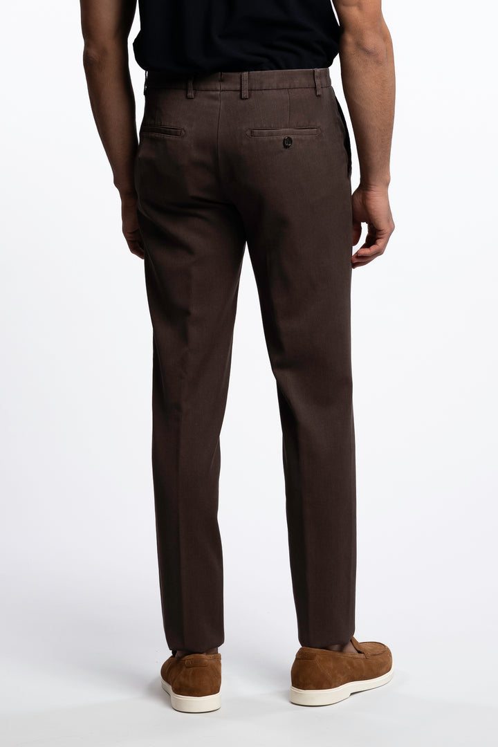 Vulcano Wool Dyed Chinos Brown