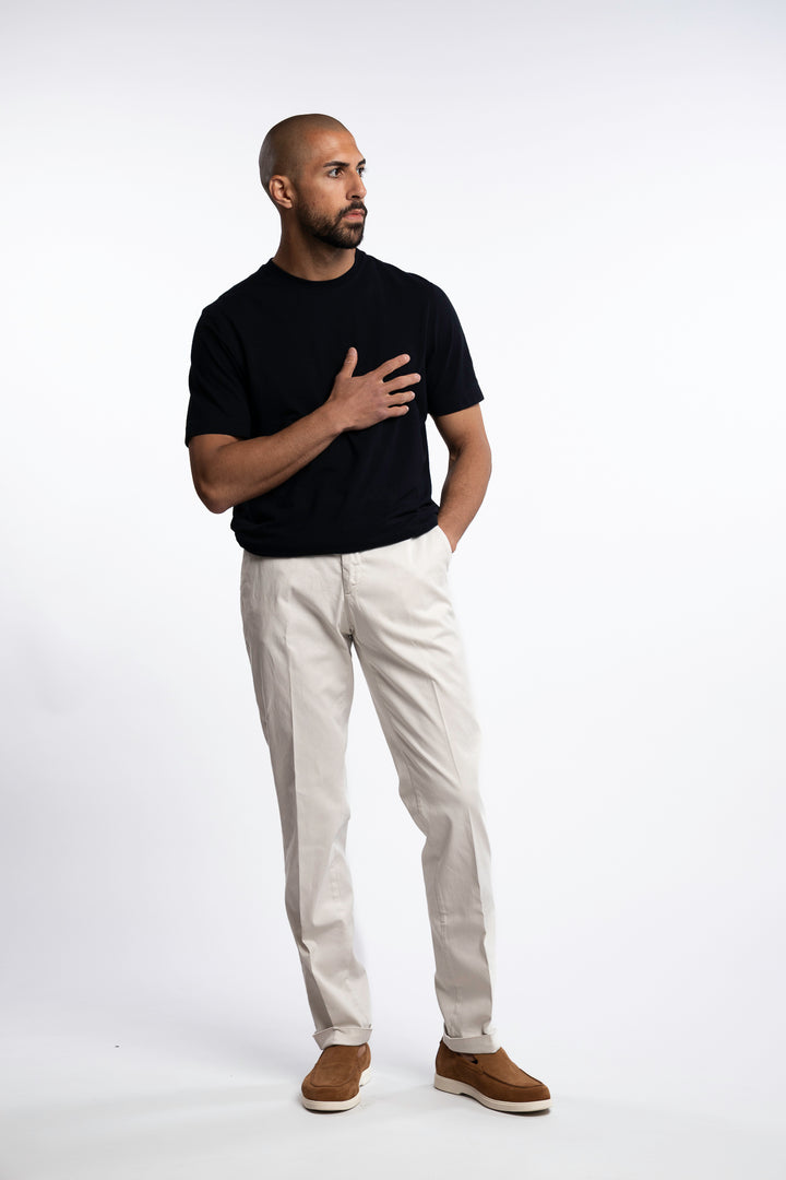 Cotton/Silk Chinos Ivory