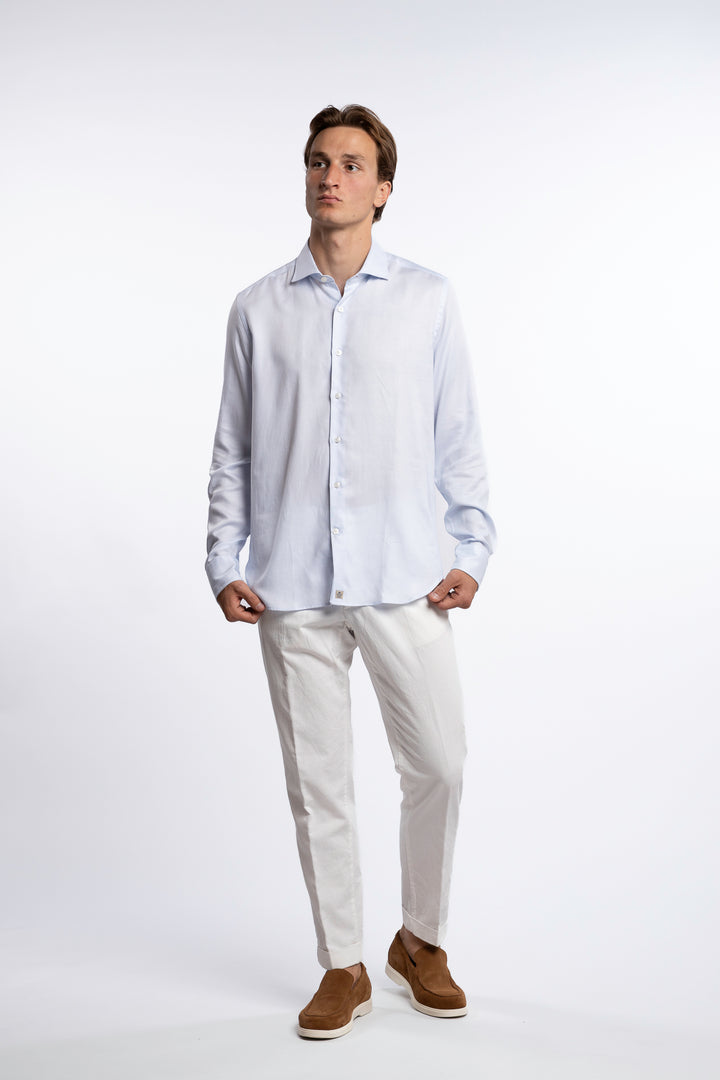 Lyocell/Cotton Shirt Light Blue