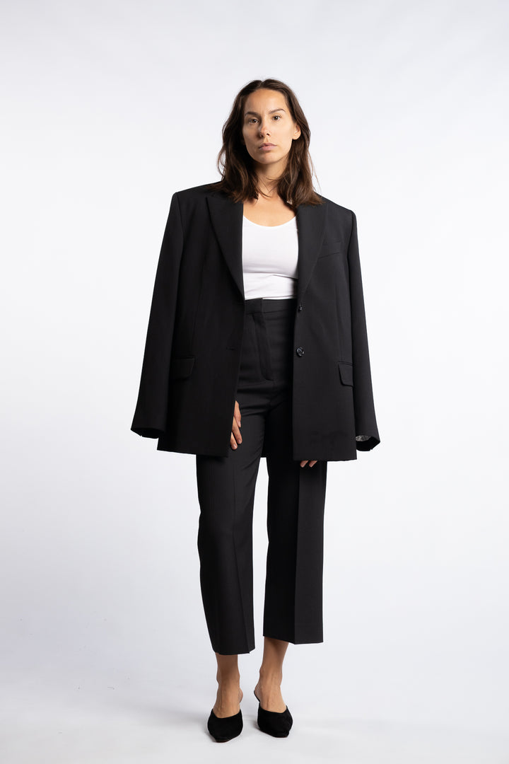 Relaxed Tailored Trousers- Black
