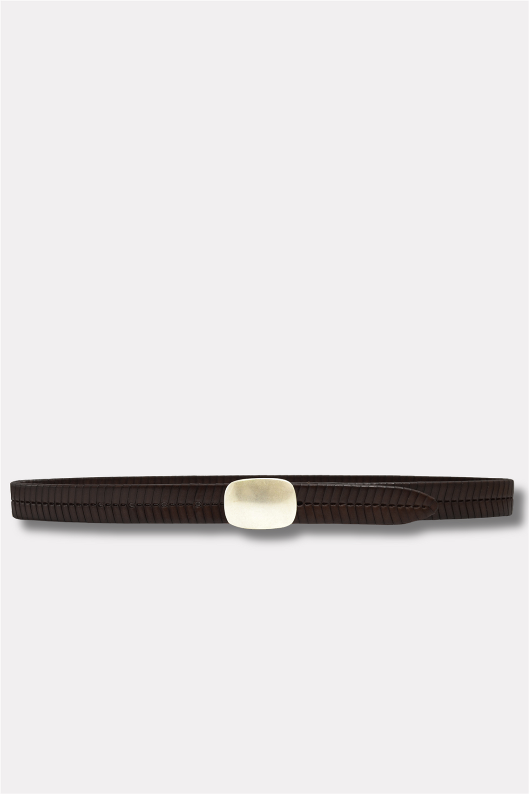 Braided Calf Leather Belt Dark Brown 3,00 cm