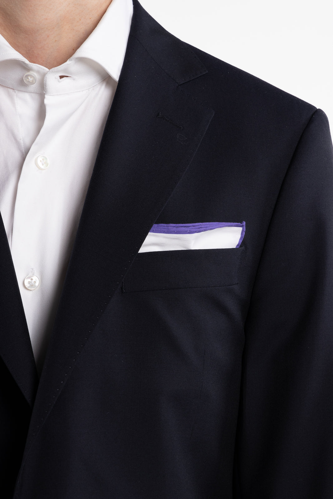 Cotton Hanky White/Purple