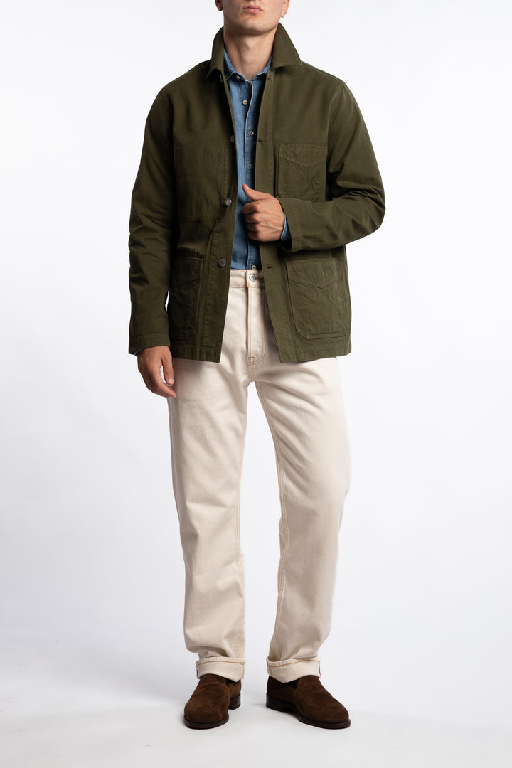 Cotton Duck Canvas Five-Pocket Chore Jacket Olive