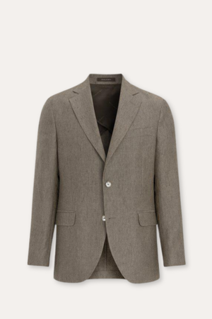 Ferry Regular Fit Soft Linen Blazer Dusk Brown