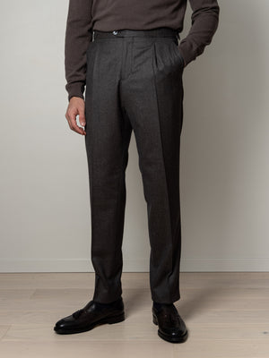N Prato Flanell Trousers Terra Brown