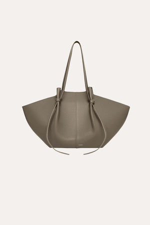 - Taupe Pebble Grained Leather