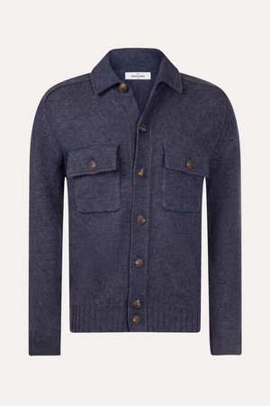 Super Geelong Jacket With Buttons And Shirt Collar Blue